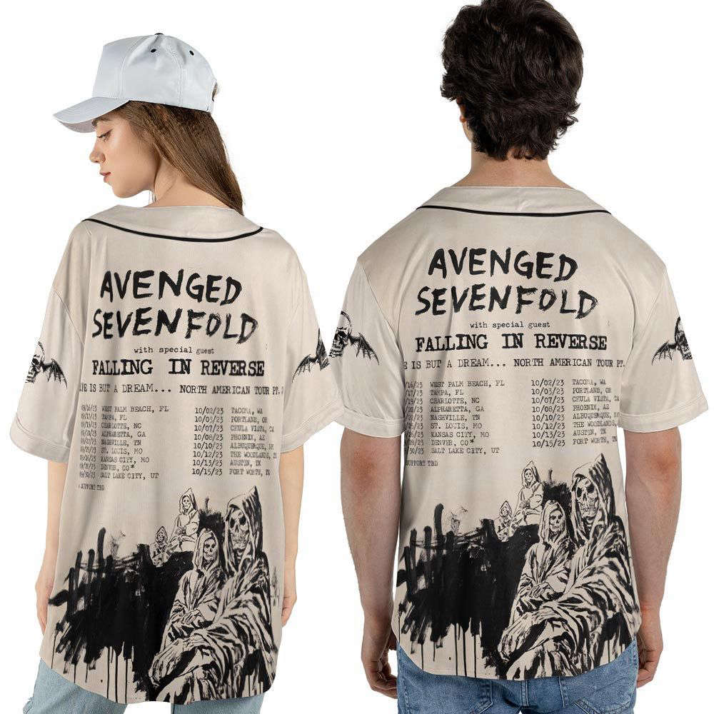 Custom Name Avenged Sevenfold Rock Baseball Jersey, Avenged Sevenfold Tour - lylyprint.com