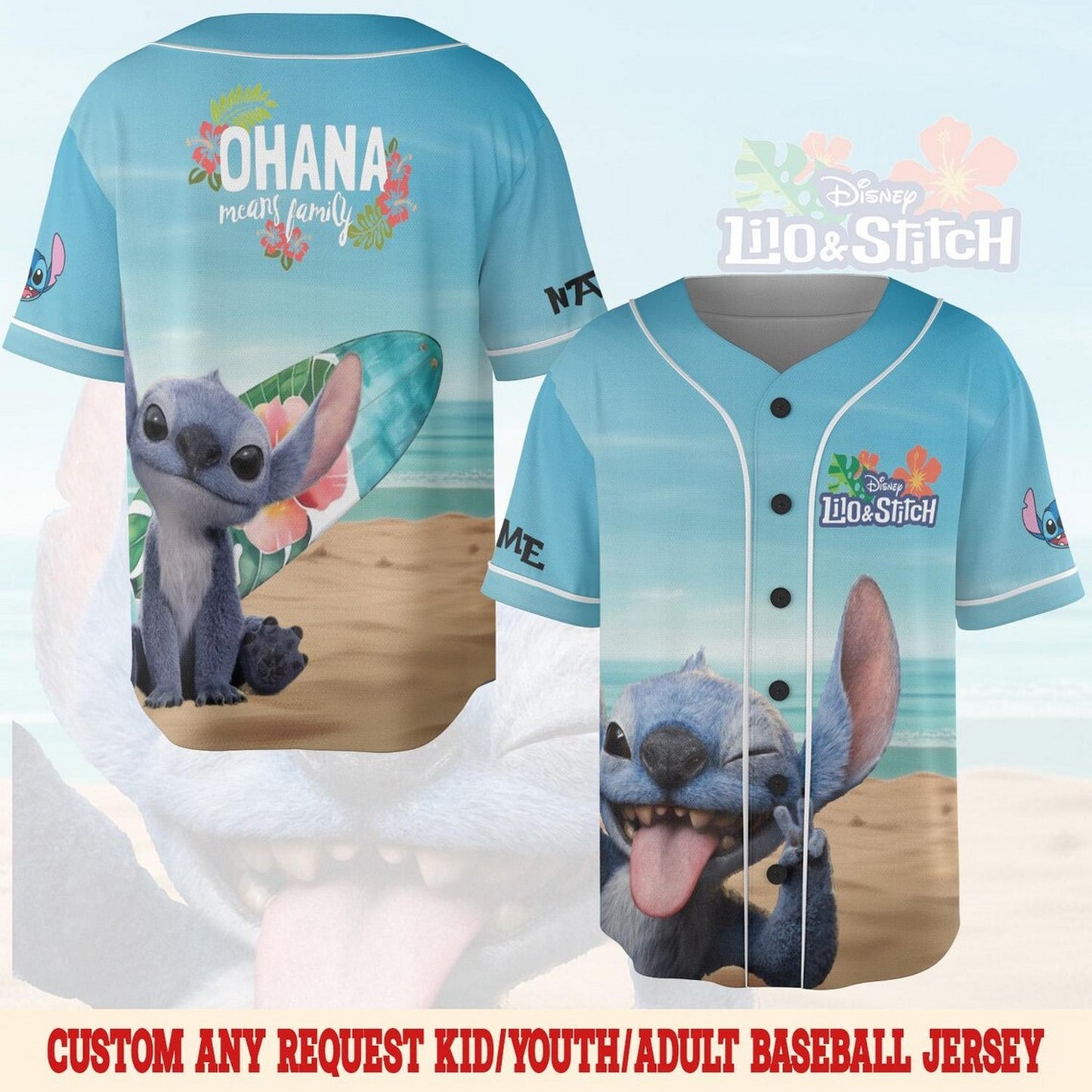 Custom Name Disney Lilo And Stitch Movie 2025 Naughty Stitch Baseball Jersey