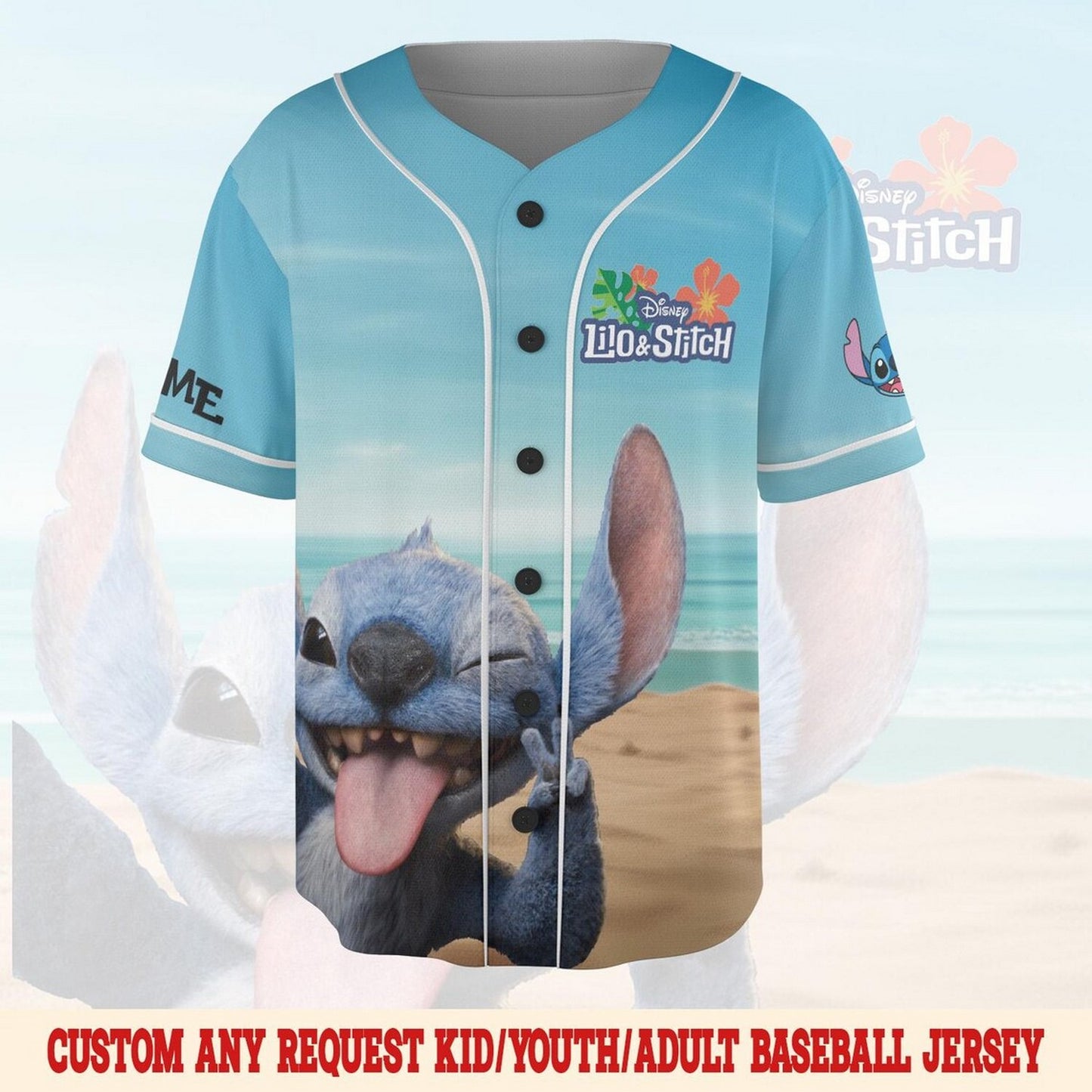 Custom Name Disney Lilo And Stitch Movie 2025 Naughty Stitch Baseball Jersey