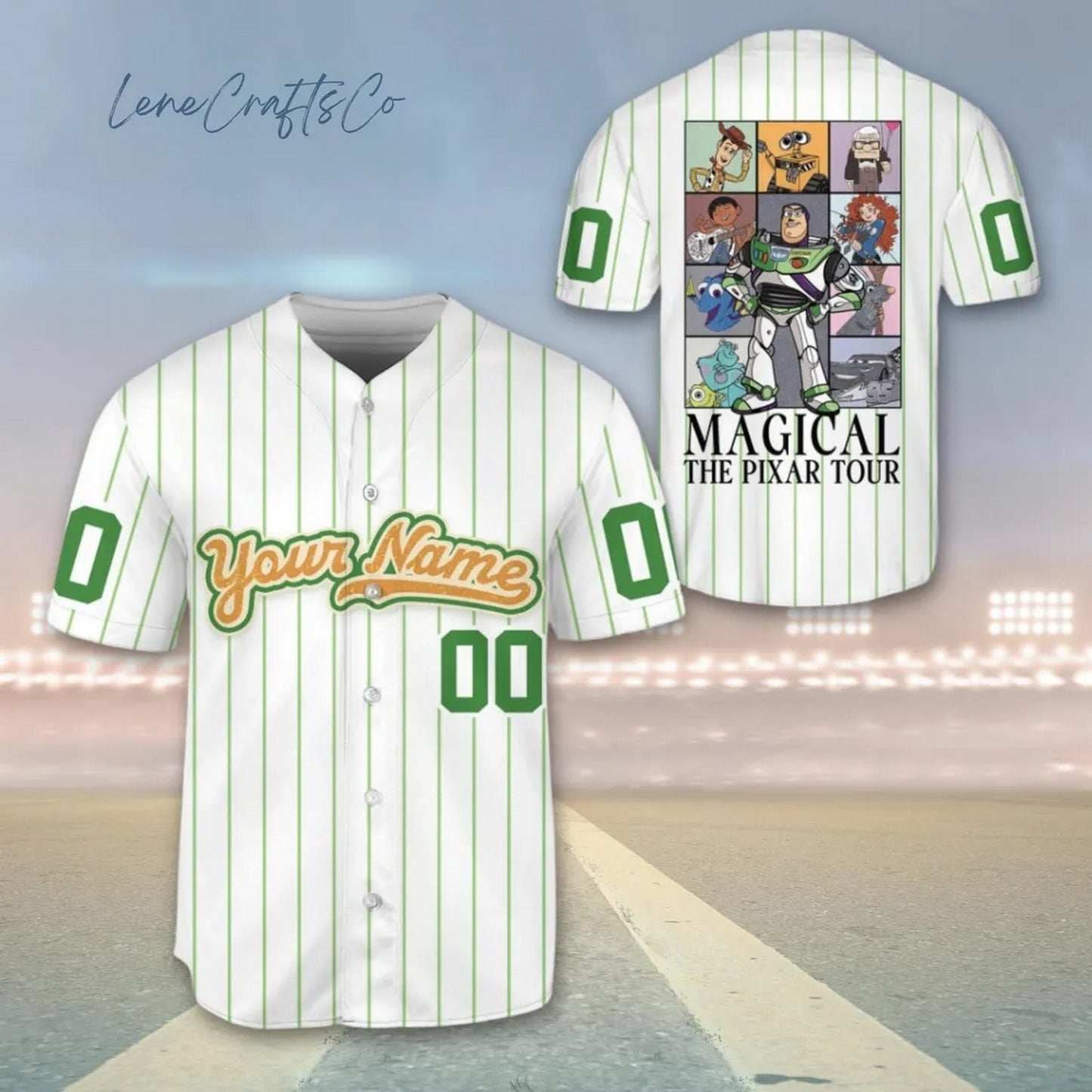 Custom Name Disney Magical The Pixar Tour Baseball Jersey