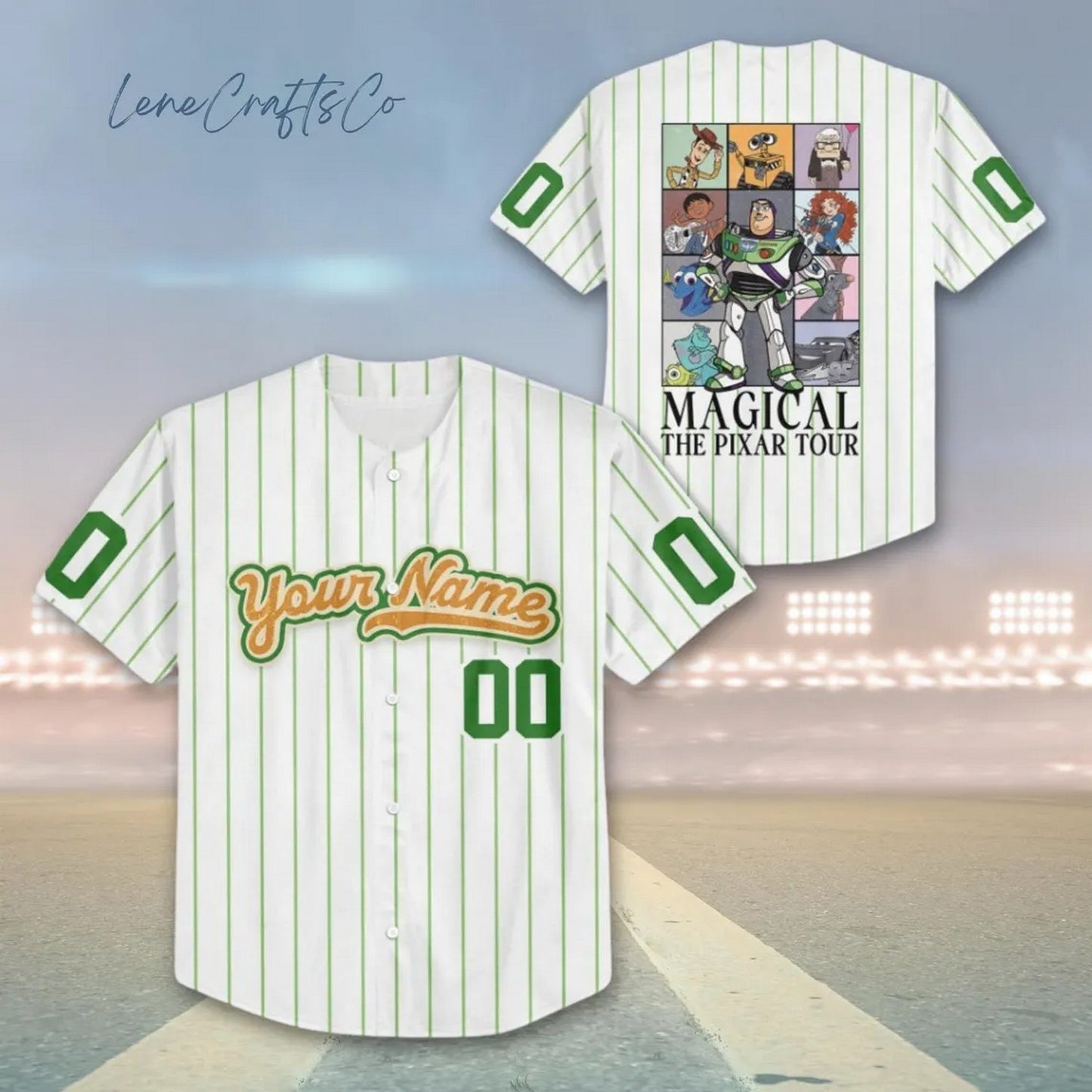 Custom Name Disney Magical The Pixar Tour Baseball Jersey