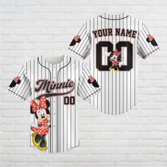 Custom Name Disney Minnie Baseball Jersey