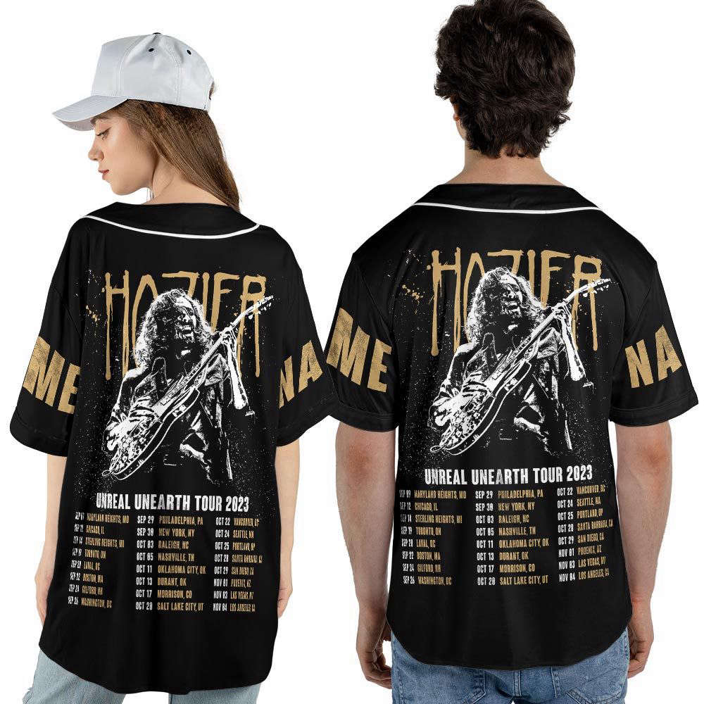 Custom Name Hozier 2023 Tour Baseball Jersey, Unreal Unearth Concert Tickets - lylyprint.com
