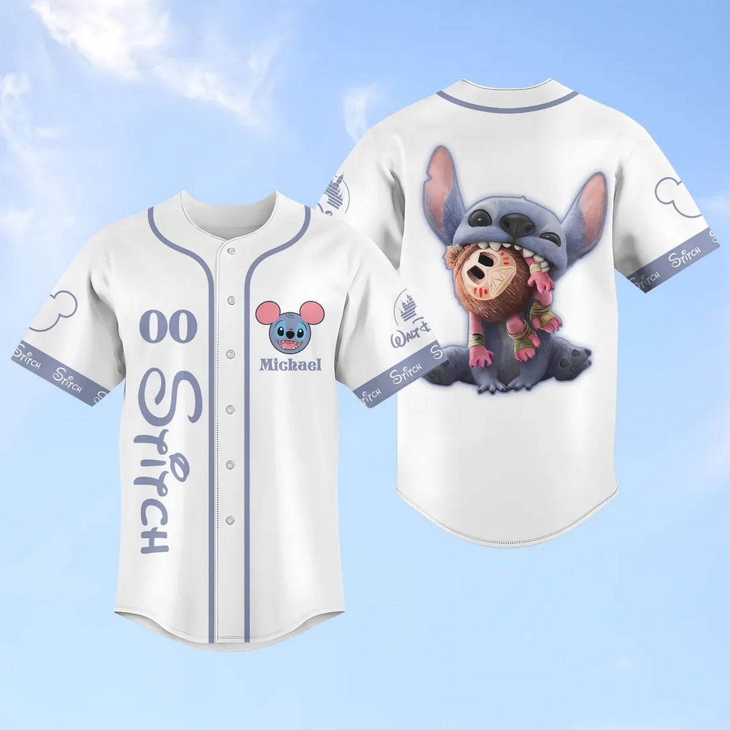 Custom Name Lilo And Stitch 2025 Simple White Baseball Jersey