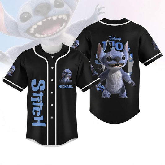 Custom Name Lilo And Stitch Live Movie 2025 Black Baseball Jersey