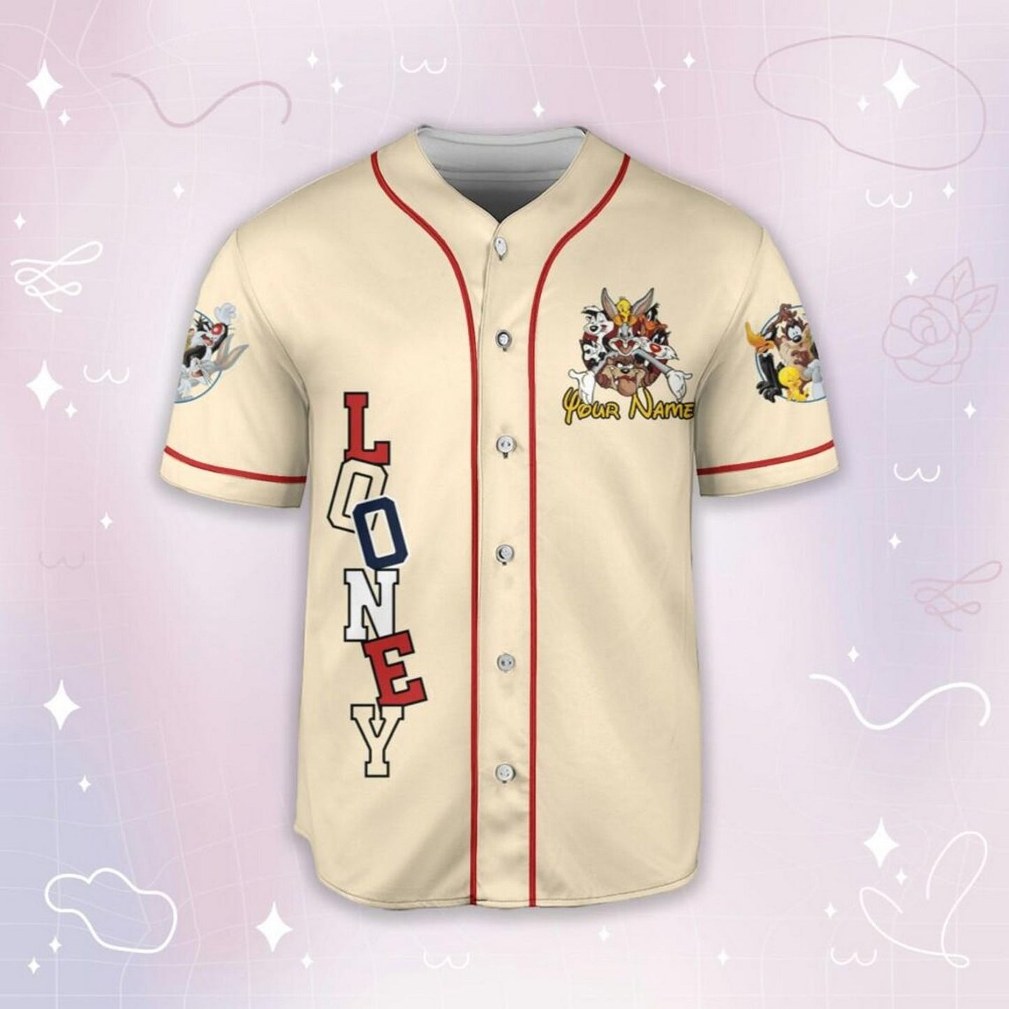 Custom Name Looney Tunes Vintage Baseball Jersey