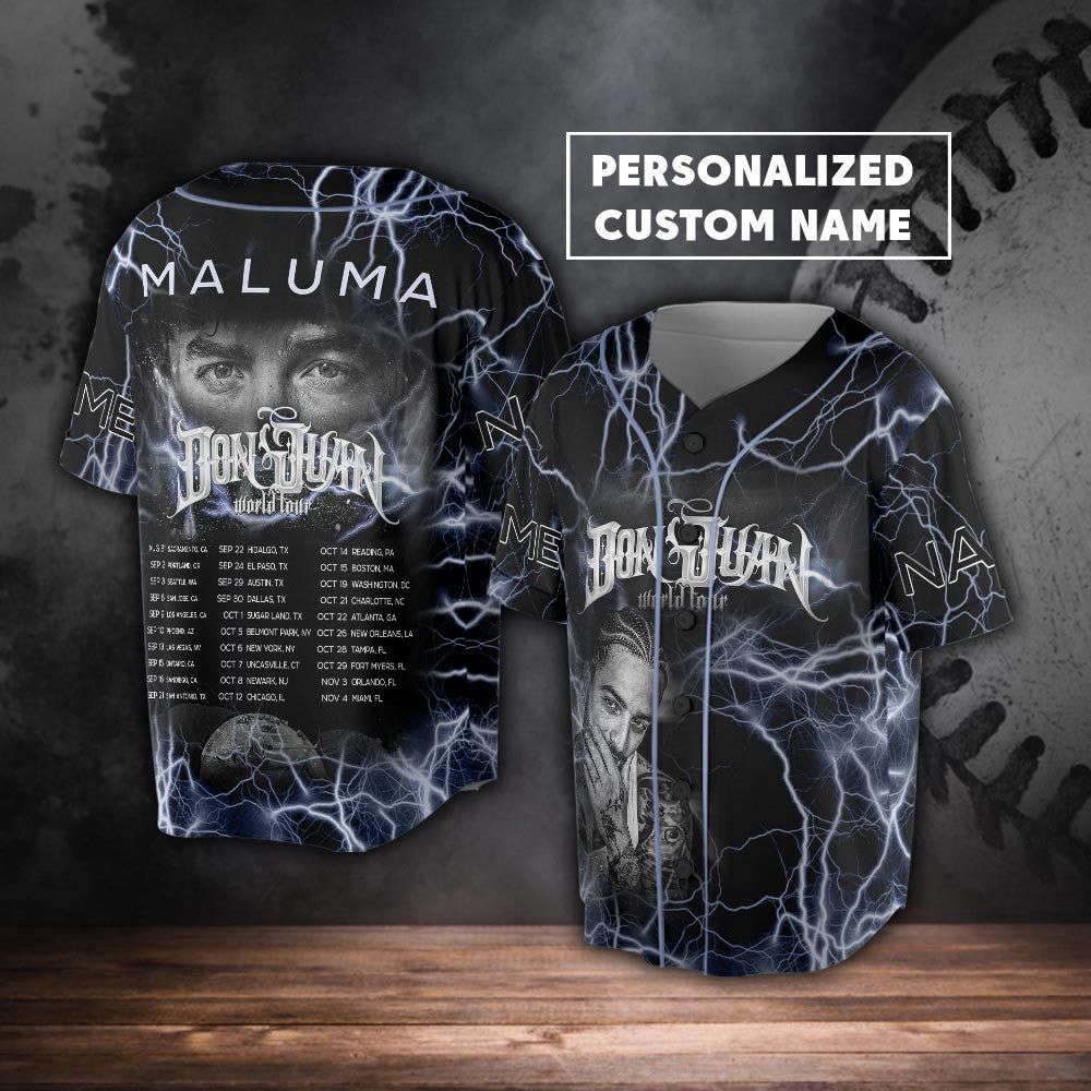 Custom Name Maluma 2023 Tour Baseball Jersey - lylyprint.com