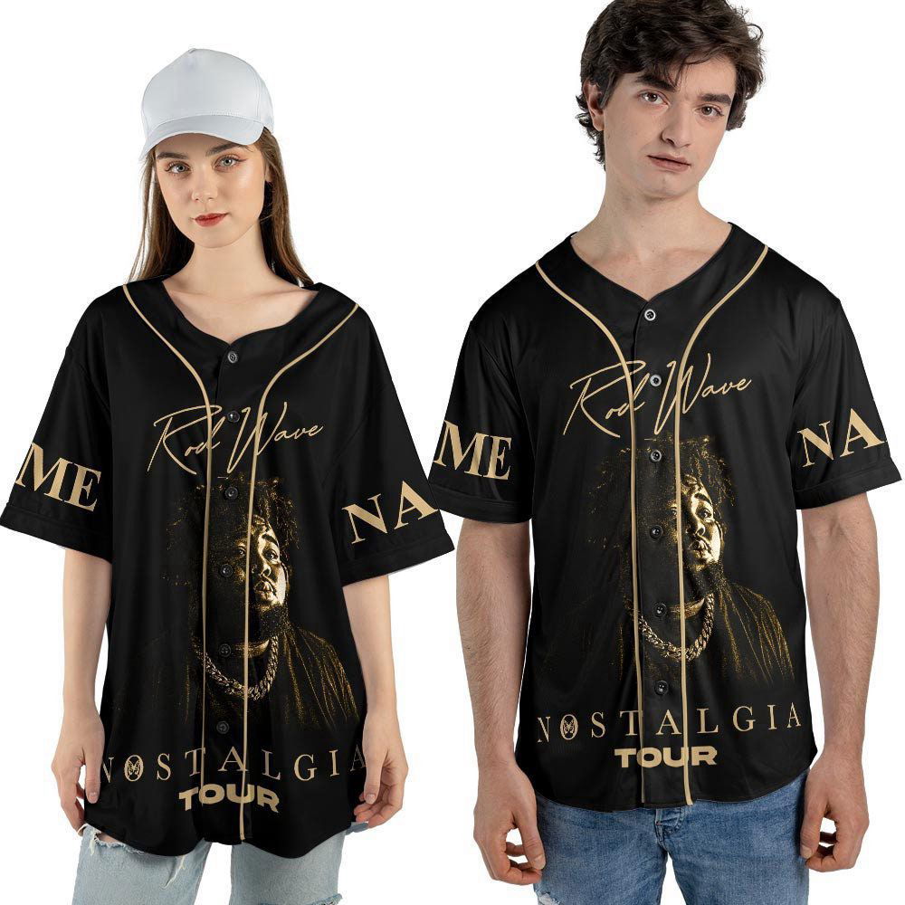 Custom Name Rod Wave 2023 Tour Baseball Jersey, Nostalgia And Friends Concert Tickets - lylyprint.com