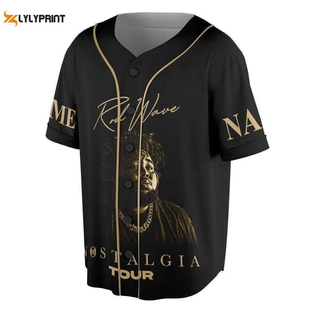 Custom Name Rod Wave 2023 Tour Baseball Jersey, Nostalgia And Friends Concert Tickets - lylyprint.com