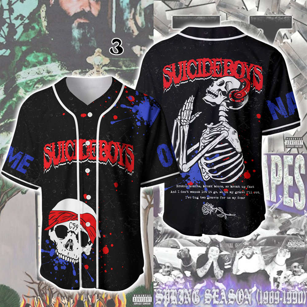 Custom Name Suicideboys Baseball Jersey, Suicideboys Tour Baseball Jersey - lylyprint.com