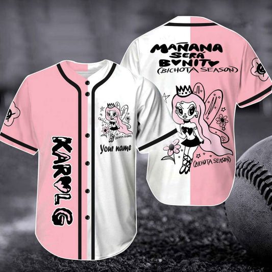 Customized Karol G Bichota Baseball Jersey - Mana Sera Bonito Tour Shirt Music Jersey Karol G Merch & Gift for Fans - Aopprinter