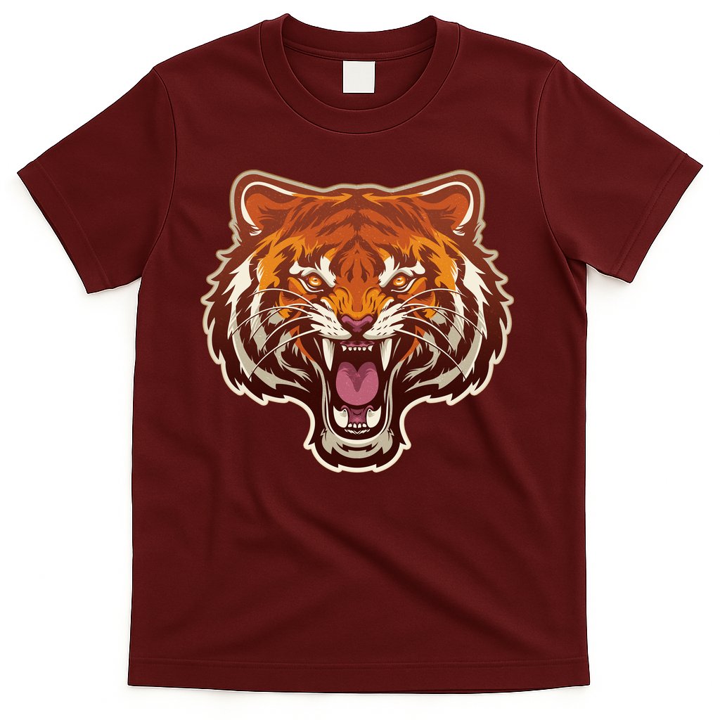 Cool Vintage Roaring Growling Bengal Tiger T-Shirt