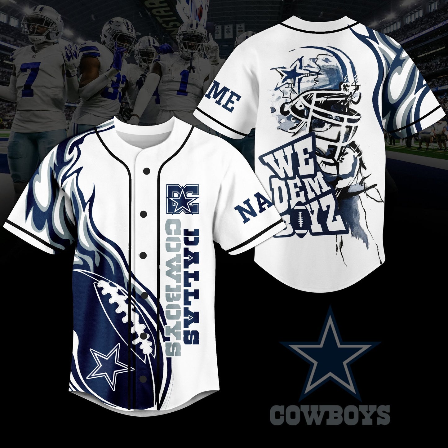 Dallas Cowboys Classic Customized Baseball Jersey Fast Shipping Worldwide