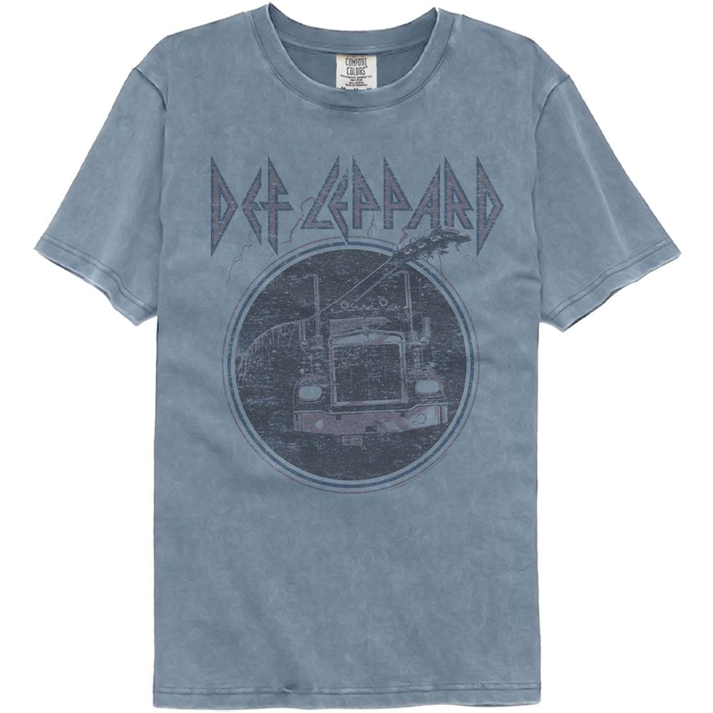 Def Leppard - Pink Truck Blue Comfort Color T-Shirt