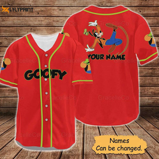 Disney Goofy Personalized Baseball Jersey Shirt, Goofy Dog Jersey Shirt - lylyprint.com