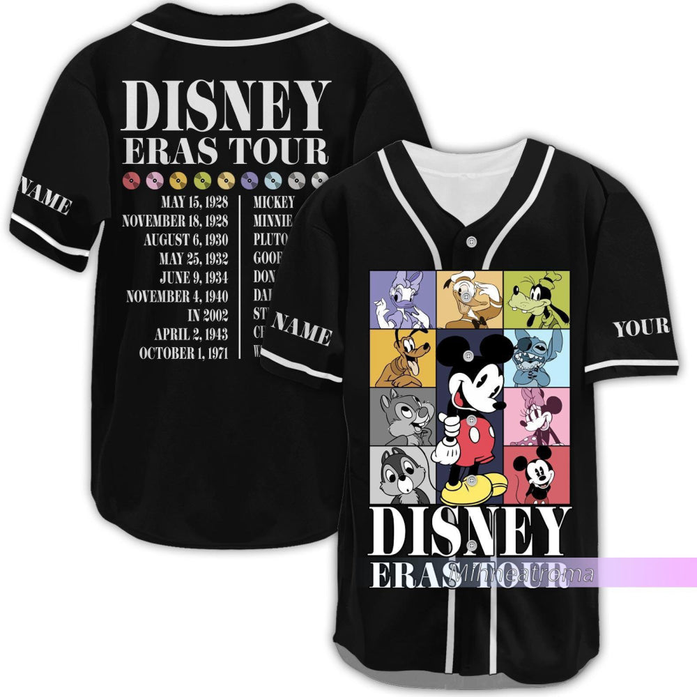 Disneyland Eras Tour Baseball Jersey Shirt - Mickey Concert Music Personalized Shirt - Bafud