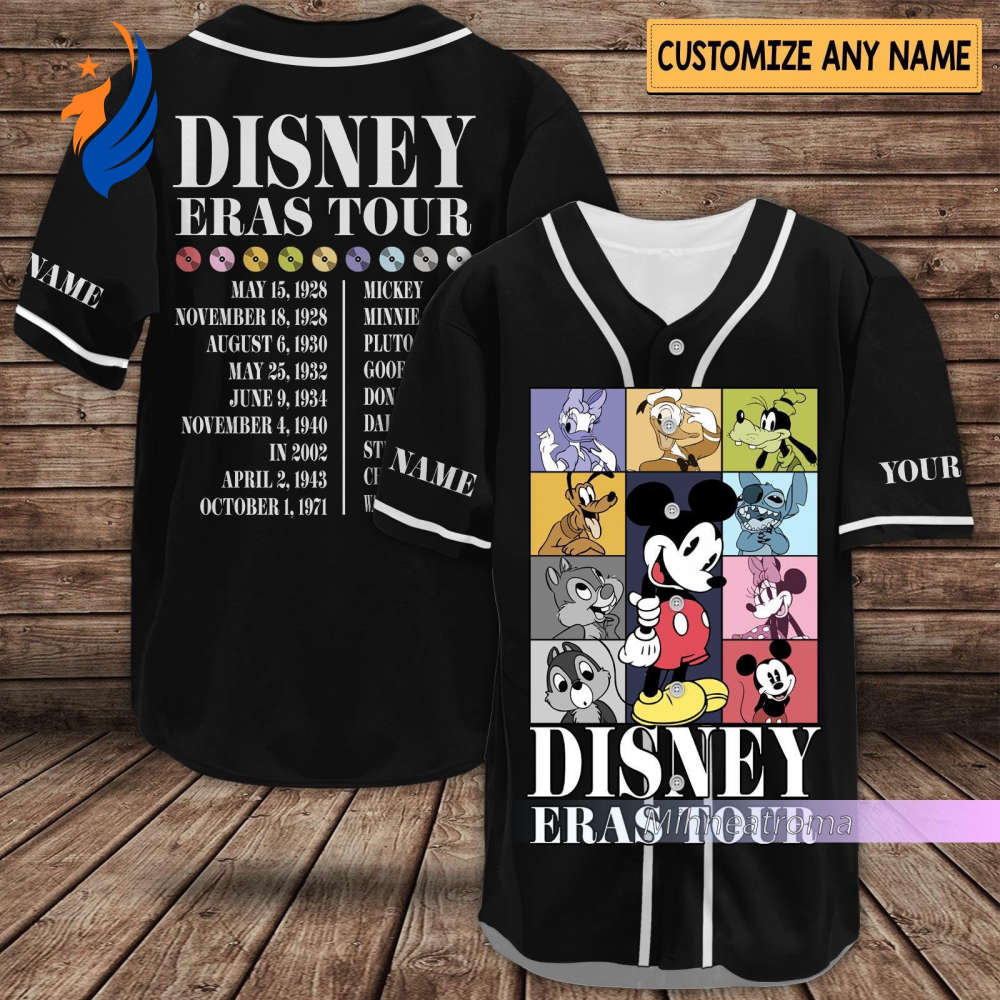 Disneyland Eras Tour Baseball Jersey Shirt - Mickey Concert Music Personalized Shirt - Bafud