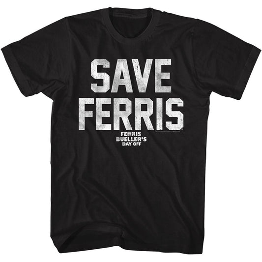 Ferris Beuller's Day Off - Save Ferris White Ink Boyfriend Tee