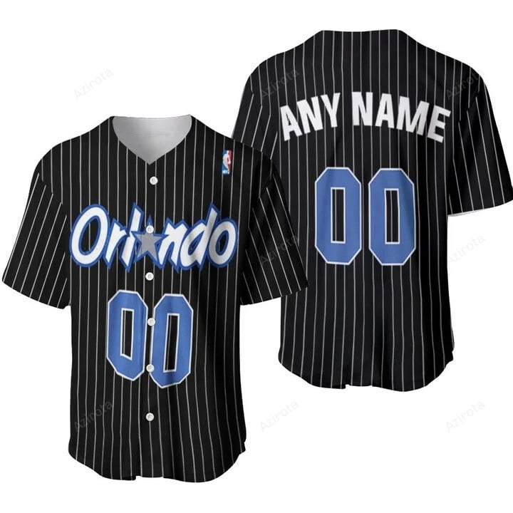 Orlando Magic Nba Basketball Team Logo Hardwood Classics Swingman Black Personalized Baseball Jersey
