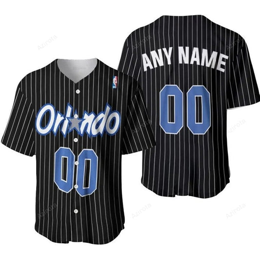 Orlando Magic Nba Basketball Team Logo Hardwood Classics Swingman Black Personalized Baseball Jersey