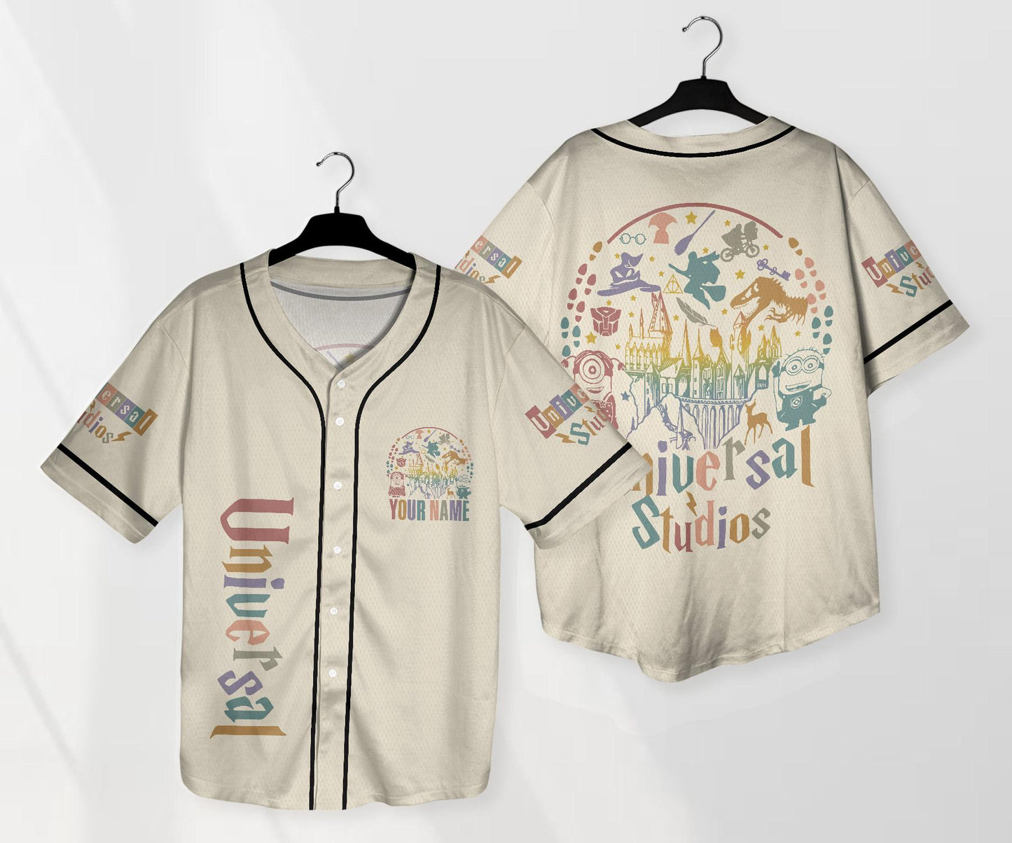 Personalize Universal Studio Vintage Characters Custom Baseball Jersey Disneyland Jersey Gift