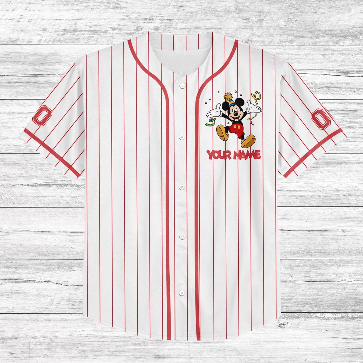 Custom Disney Birthday Baseball Jersey, Mickey Trip Shirt 2025, Personalized Gift for Kids, Matching Family Vacation Outfit