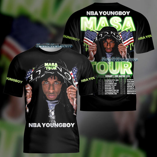 NBA Youngboy Masa Tour TShirt 3D