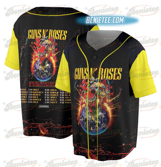 Guns N Roses 2025 European And Middle East Tour Baseball Jersey