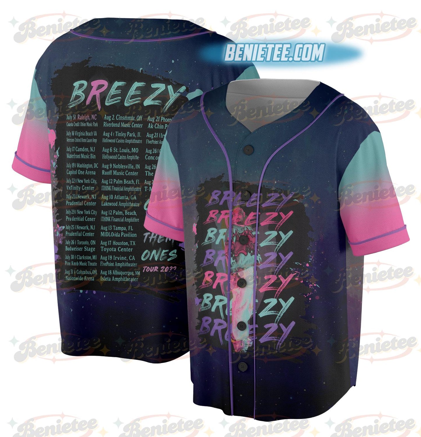 Chris Brown X.X Baseball Jersey, Tour Breezy Bowl Shirt, Concert Retro 2025 Shirt
