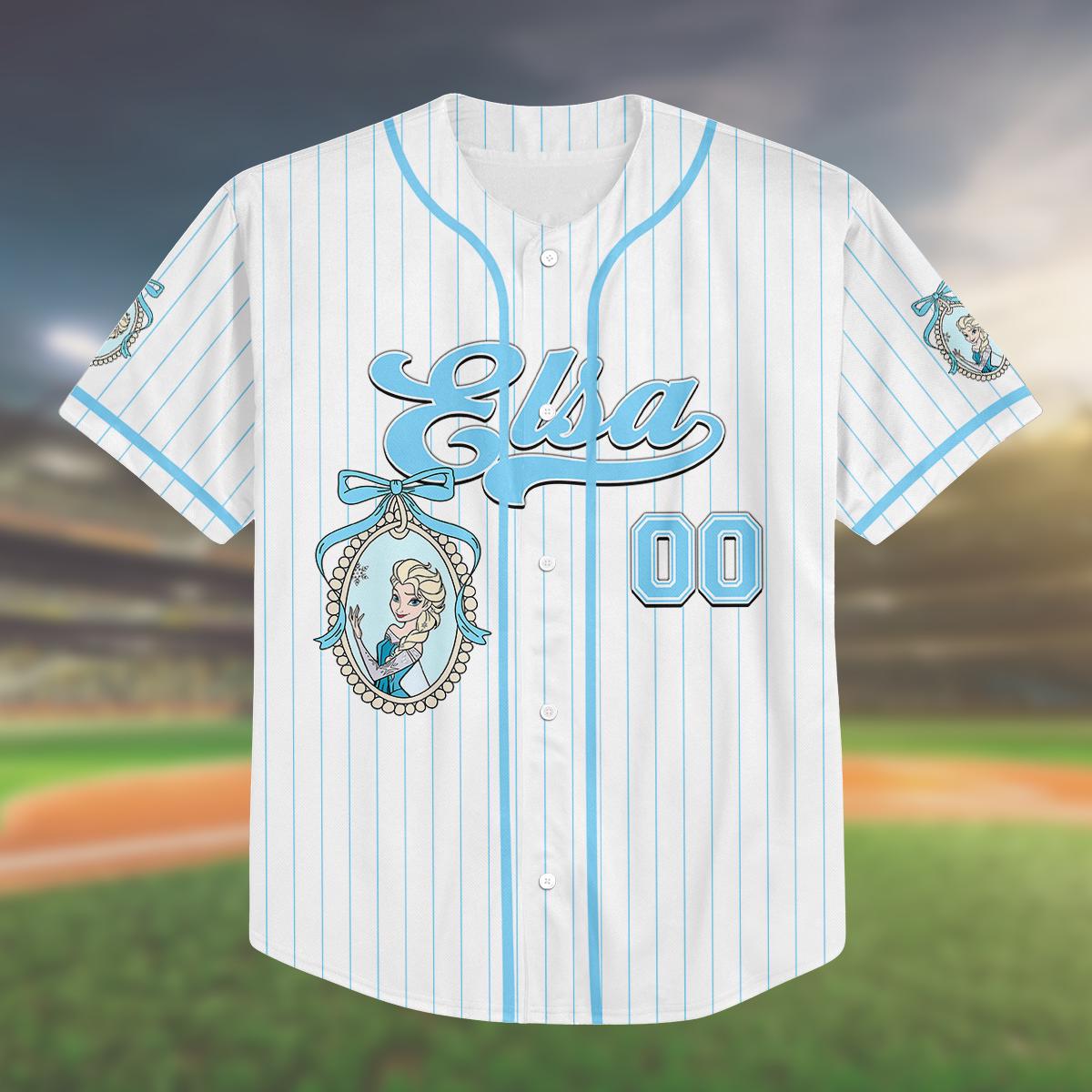 Frozen Elsa Custom Baseball Jersey, Disney Trip 2025 Shirt for Girls, Birthday Gift, Family Matching Vacation Outfit