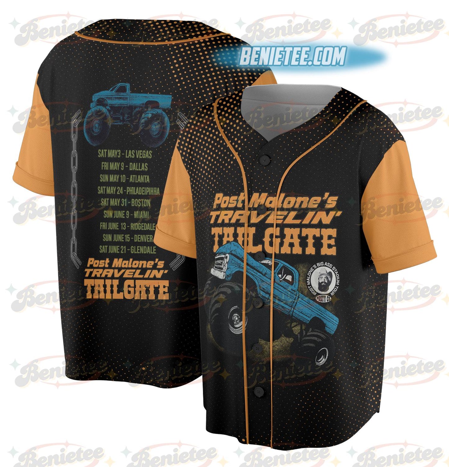 Vintage Post Malone Baseball Jersey, Malone Rap Music Jersey, F1 Trillion Tour Shirt, Posty Rapper Shirt