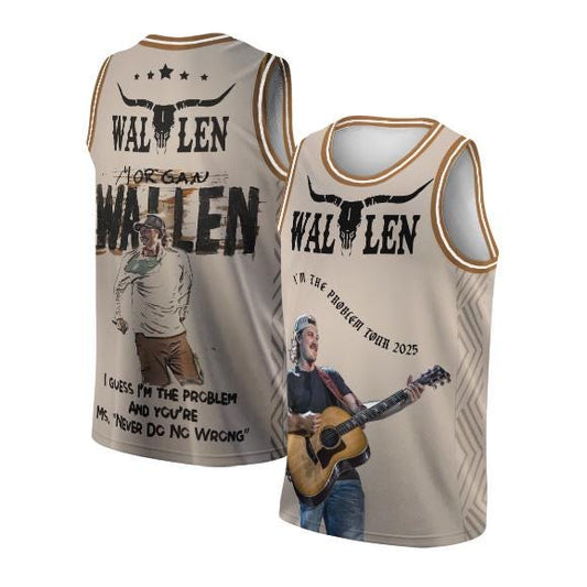 Morgan Wallen I’m The Problem Tour 2025 Basketball Jersey