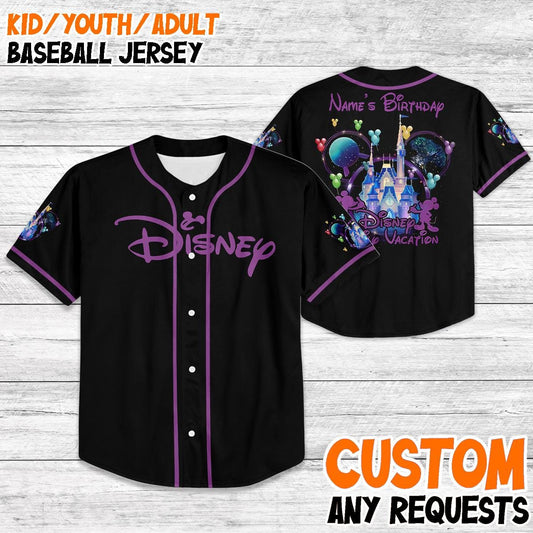 Custom Disney Baseball Jersey, Disney Family Trip 2025 Shirt, Matching Disney Outfit, Personalized Vacation Jersey, Disney Tee
