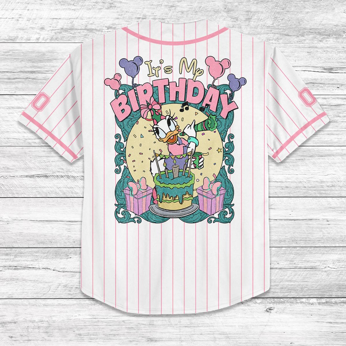 Custom Daisy Birthday Baseball Jersey, Disney Trip 2025 Shirt, Personalized Gift for Girls, Matching Family Vacation Outfit
