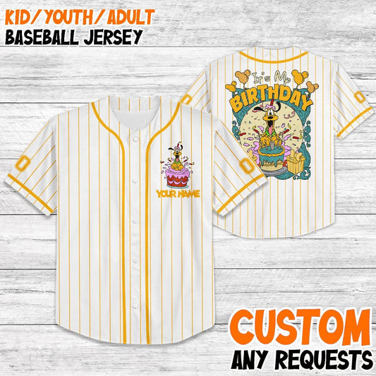 Custom Pluto Birthday Baseball Jersey, Disney Trip 2025 Shirt, Personalized Gift for Kids, Matching Family Vacation Outfit
