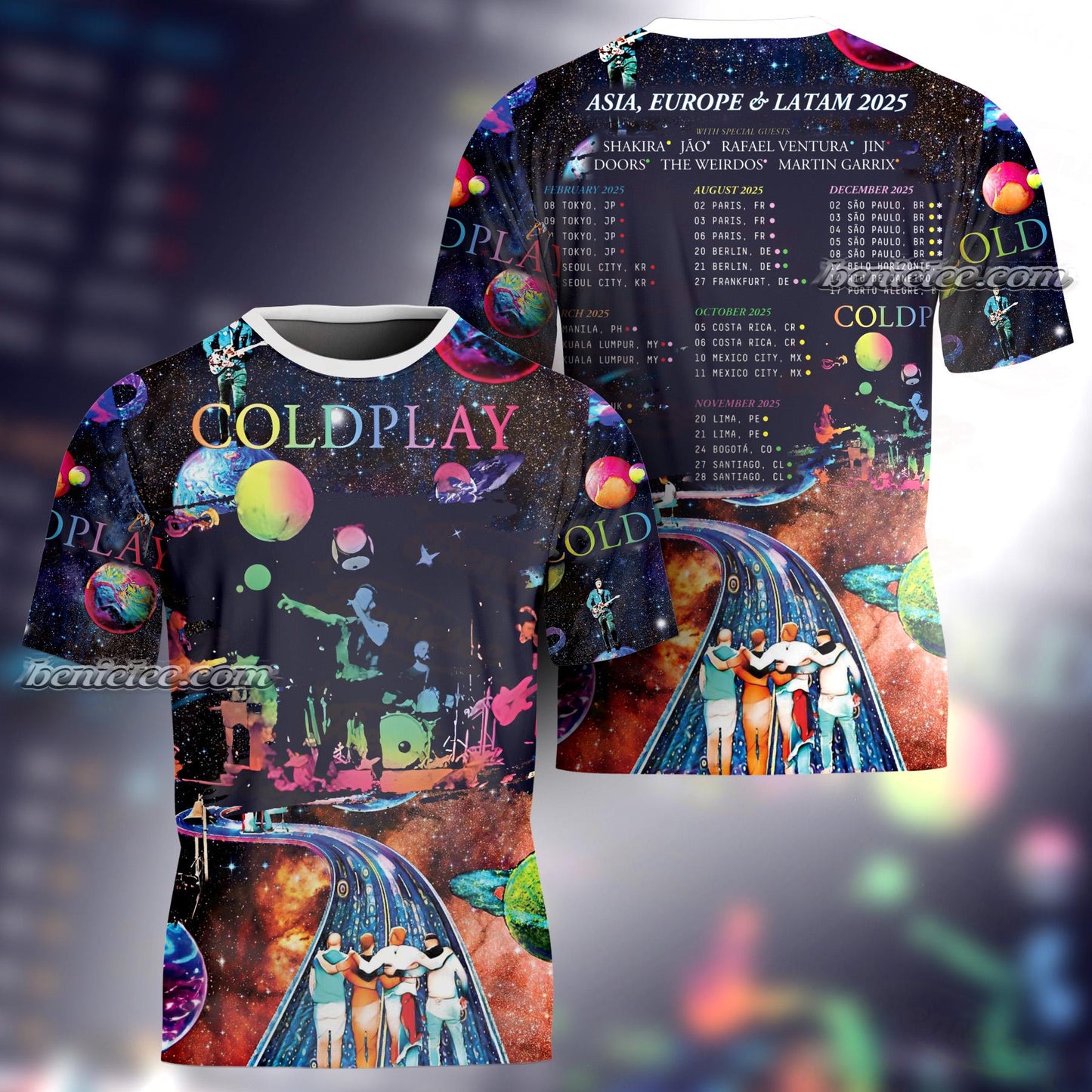Vintage Coldplay T-Shirt 3D, Music of the Spheres Tour 2025 Shirt, British Rock Band Tee