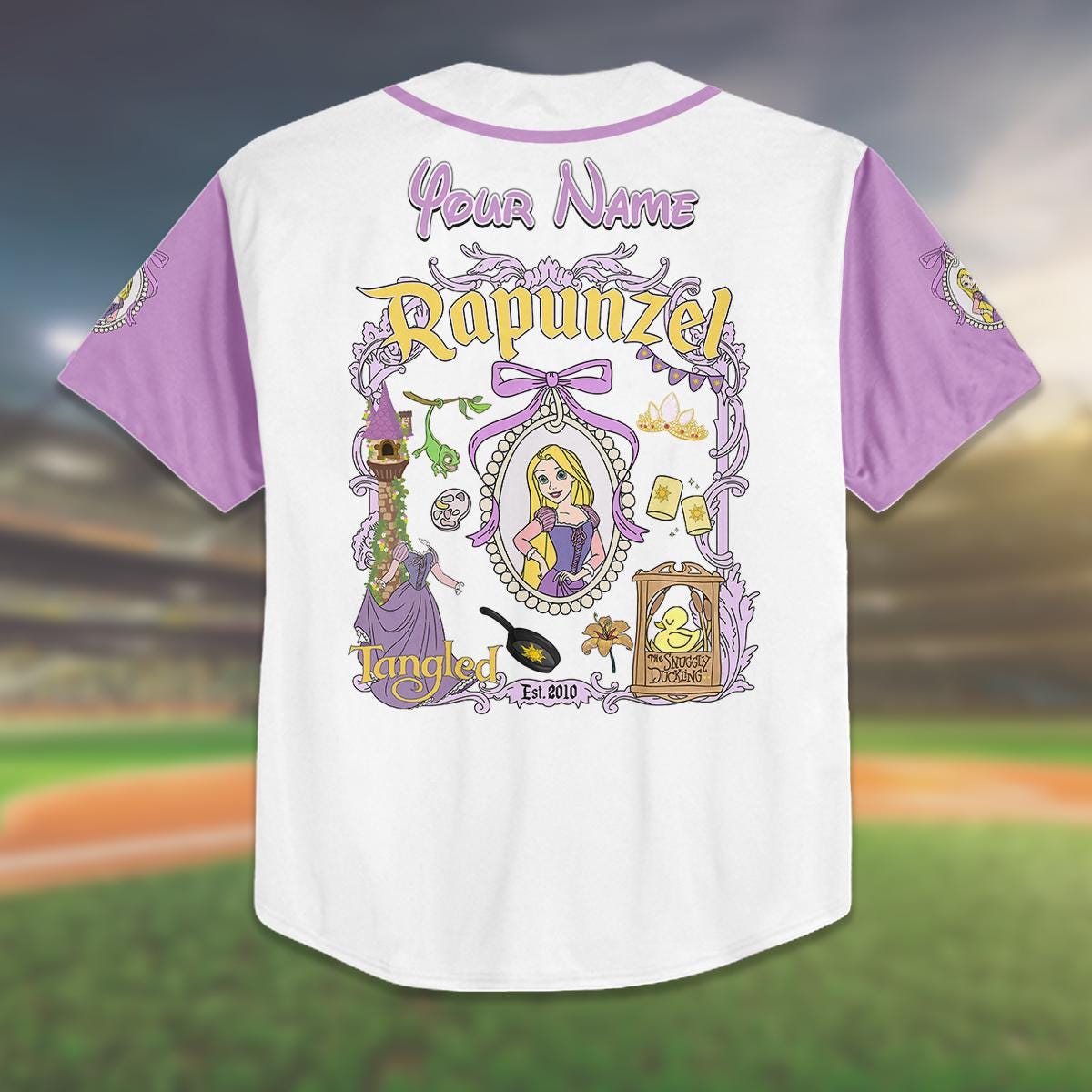Girls Rapunzel Baseball Jersey, Custom Birthday Gift Shirt, Disney Princess Jersey, Personalized Disney Outfit, Family Trip 2025