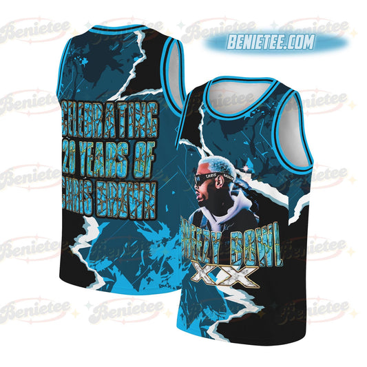 Chris Brown Merch Basketball Jersey, CB Tour 2025 Shirt, Bowl XX Tour Jersey