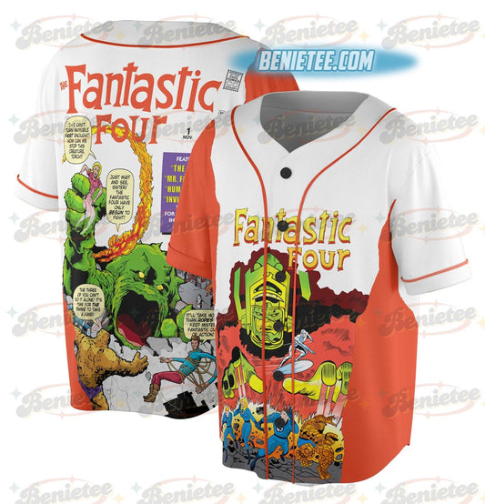 Fantastic 4 Movie Inspired Vintage Baseball Jersey, Marvel Studio Superhero Shirt, Reed Richards Doctor Doom Tee
