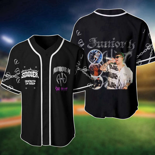 Junior H Baseball Jersey, Sad Boyz Tour 3D Shirt, Junior H Merch, Rap Hip Hop Button Down Shirt, Gift For Fan - Aopprinter