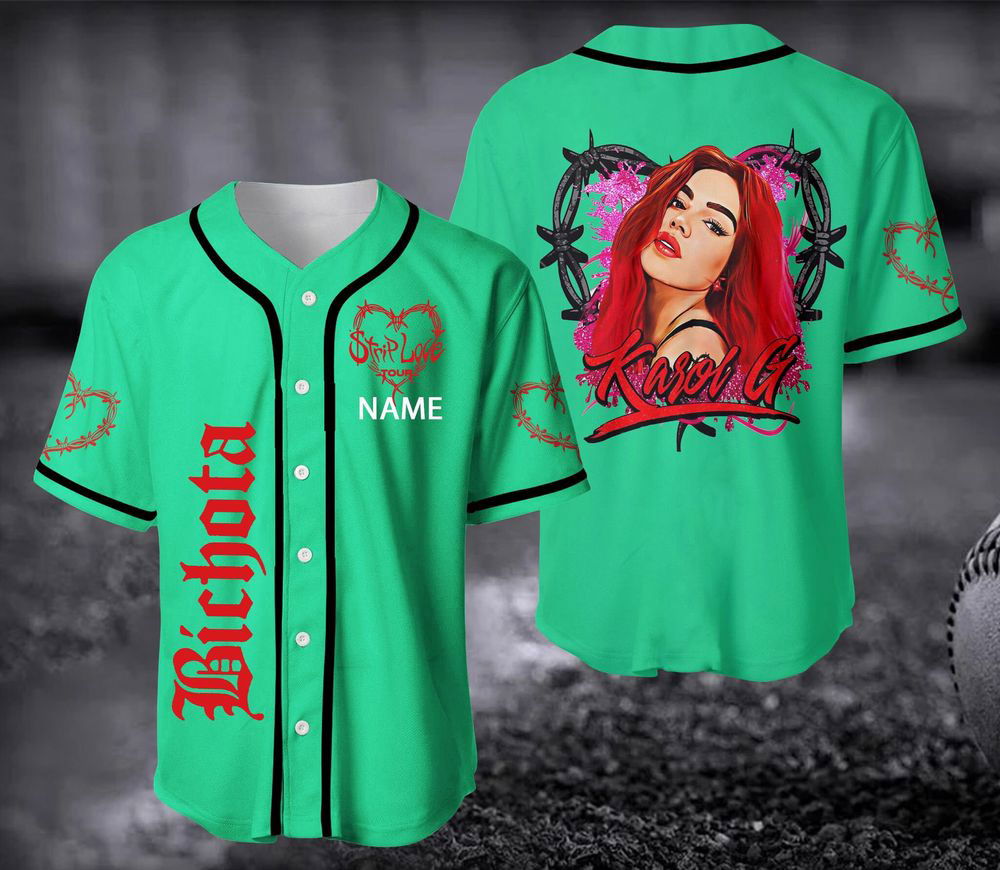 Karol G Las Bichotas No Lloran Baseball Jersey, Karol G Strip Love Tour Jersey - lylyprint.com