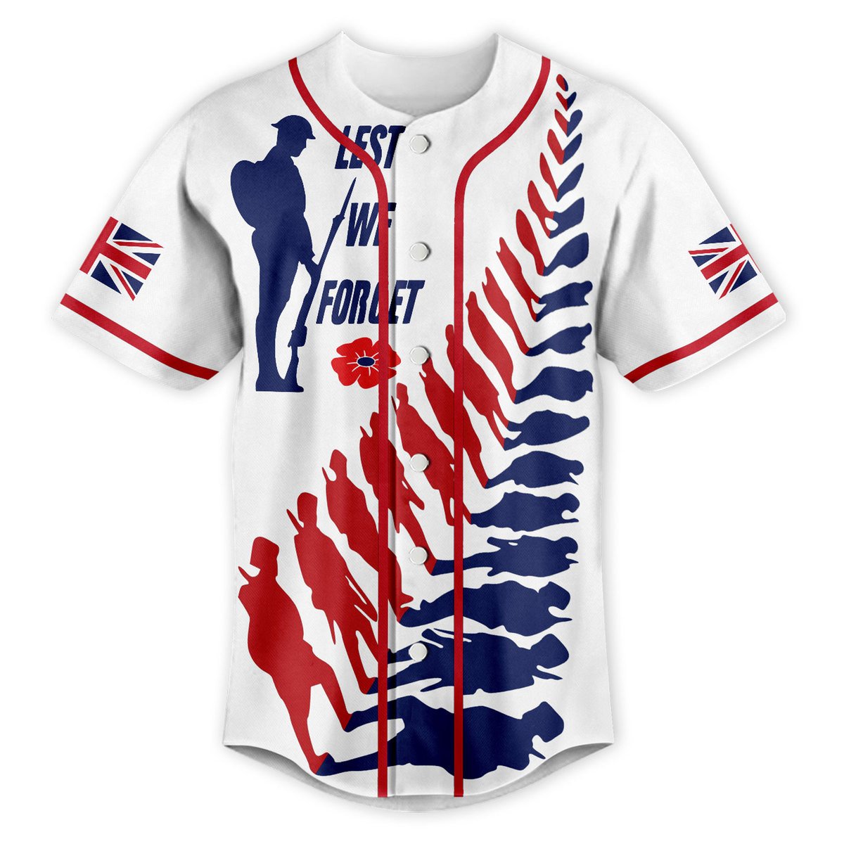Lest We Forget Veterans Team Classic Baseball Jersey