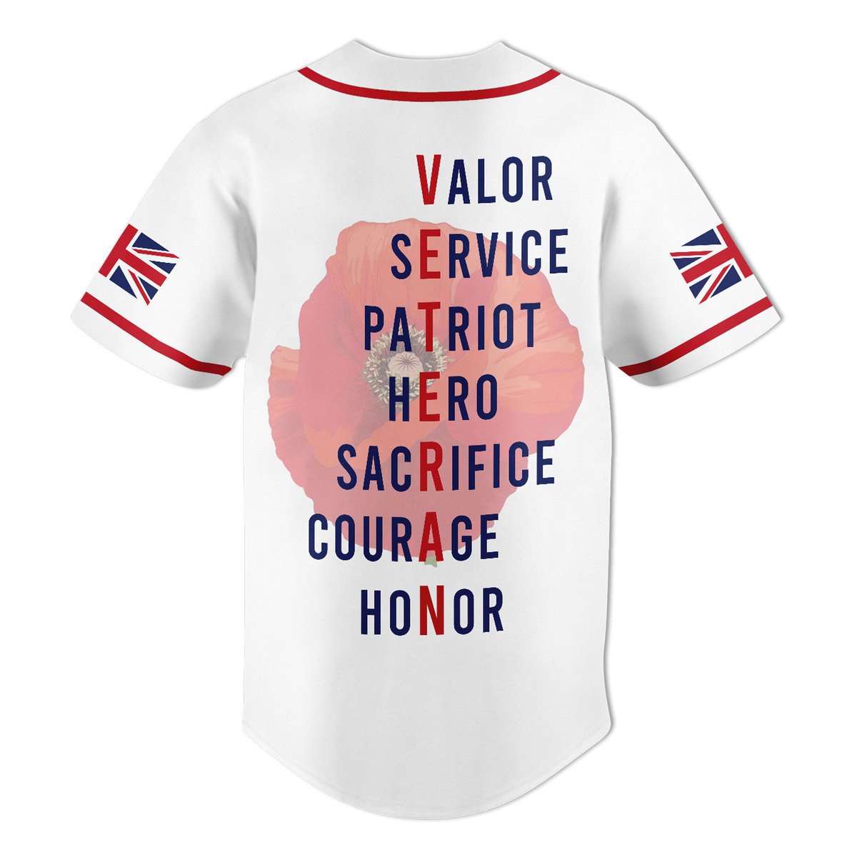Lest We Forget Veterans Team Classic Baseball Jersey