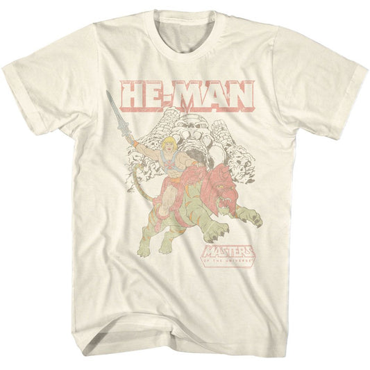 Masters Of The Universe - MOTU He Man And Battle Cat At Castle Grayskull T-Shirt