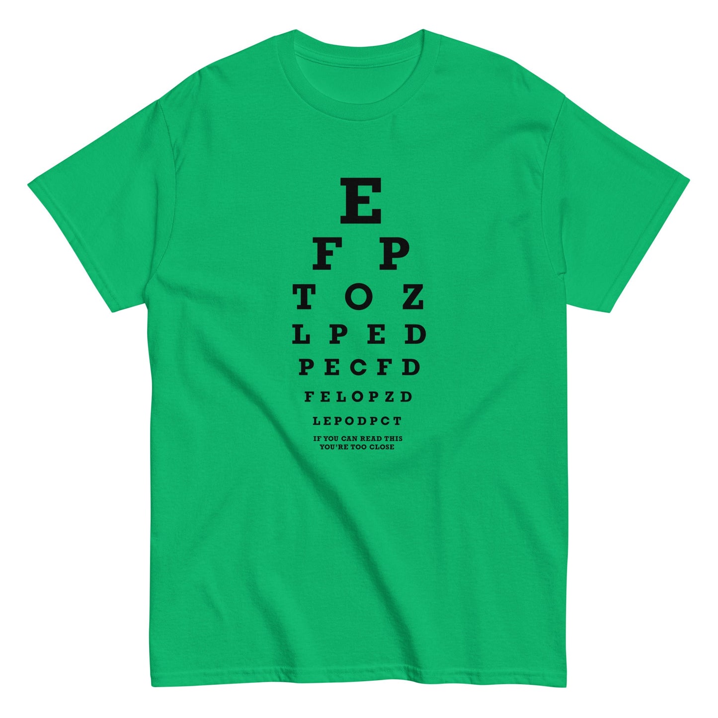 Too Close Eye Chart Men's Classic Tee