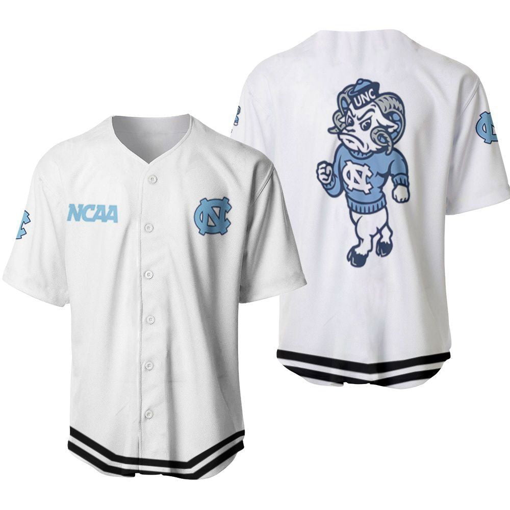 North Carolina Tar Heels Classic White With Mascot Gift For North Carolina Tar Heels Fans Baseball Jersey Gifts for Fans - lylyprint.com
