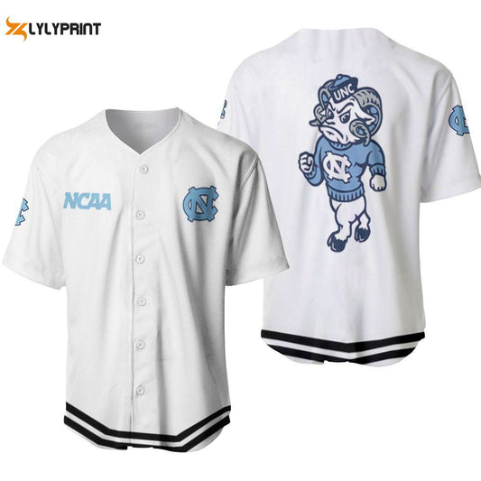 North Carolina Tar Heels Classic White With Mascot Gift For North Carolina Tar Heels Fans Baseball Jersey Gifts for Fans - lylyprint.com