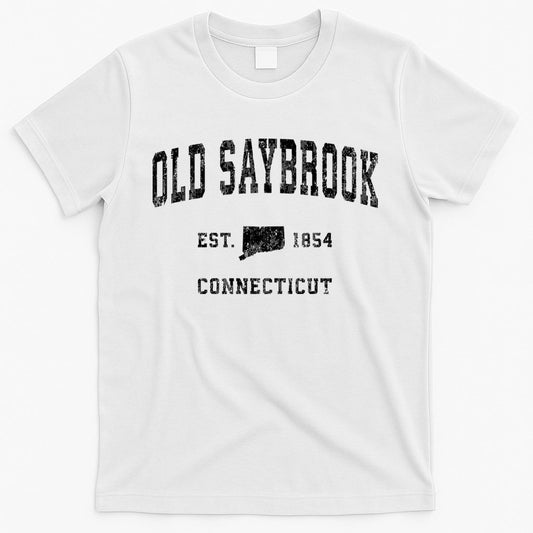 Old Saybrook Connecticut Ct Vintage Established Athletic Sports Design T-Shirt
