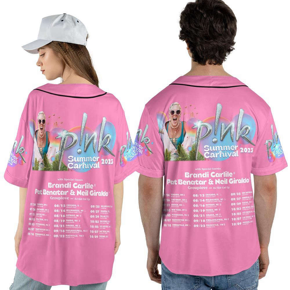 P!Nk Summer Carnival Tour 2023 Music Baseball Jersey , Trustfall Album Concert For Men Women - lylyprint.com