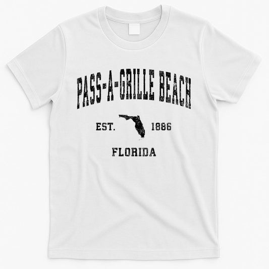Pass A Grille Beach Florida Fl Vintage Established Athletic T-Shirt